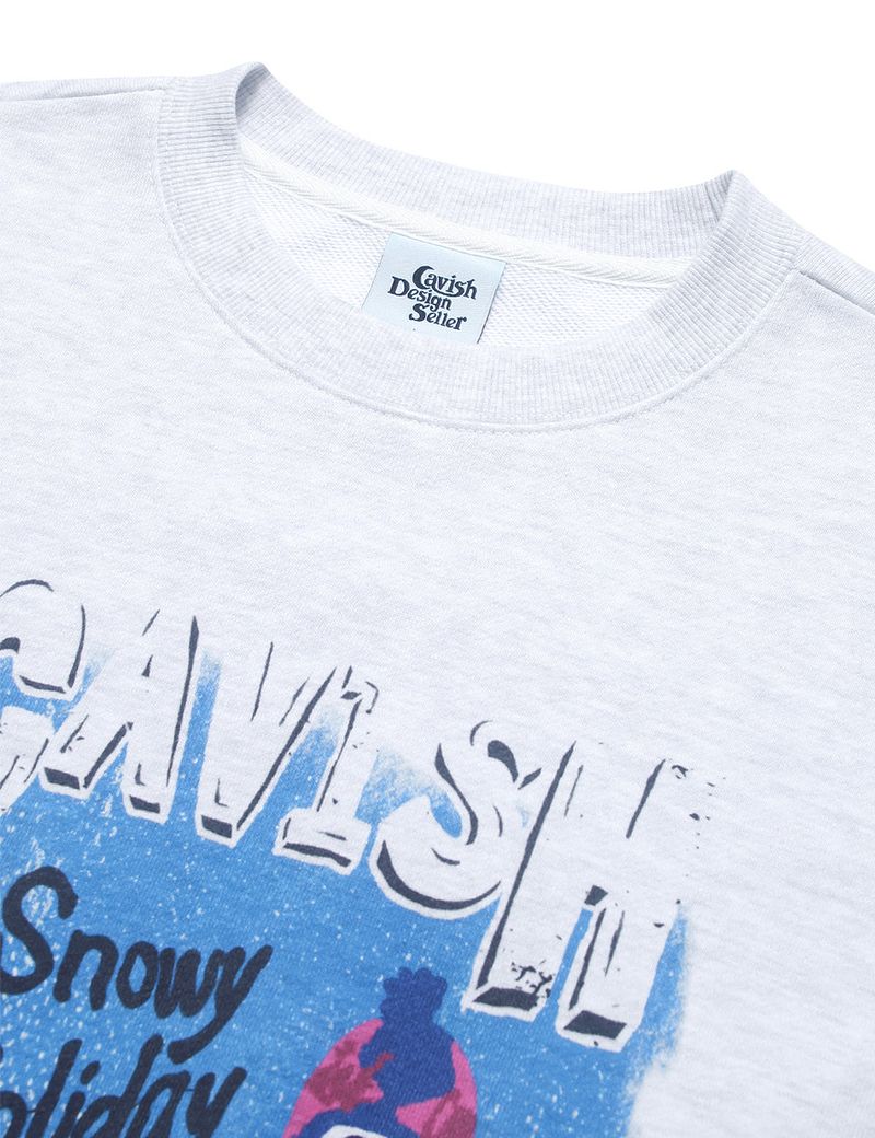 SNOWY HOLIDAY SWEATSHIRT LIGHT GREY(CV2CFUM465A)