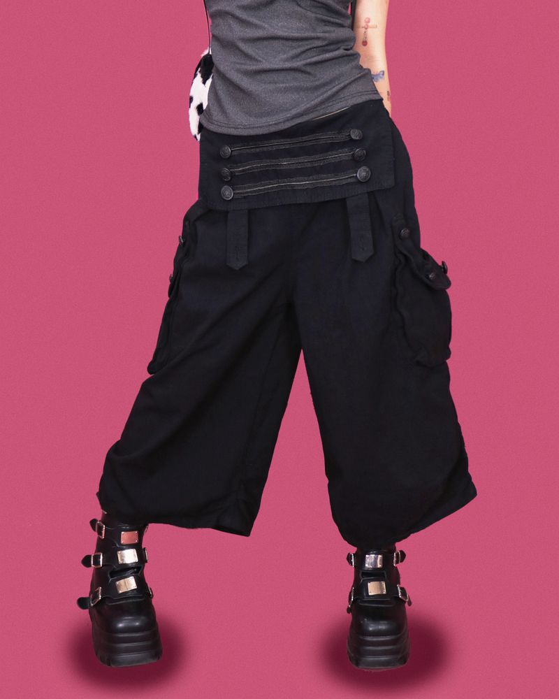 napoleon button layered cargo pants