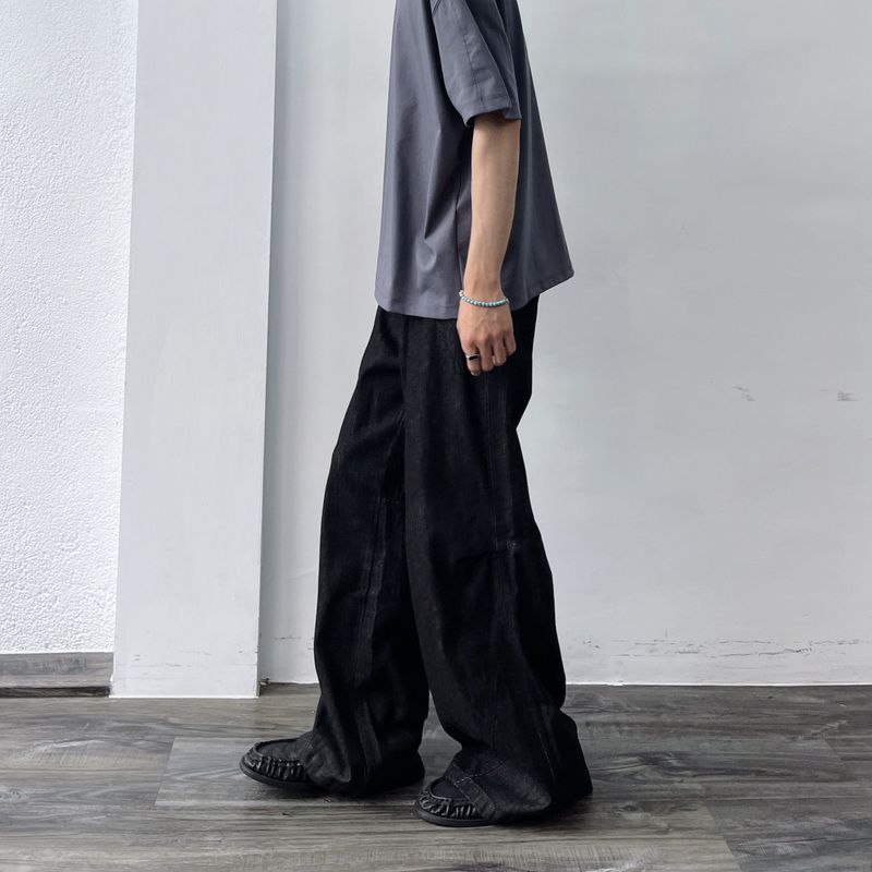 Ink Black Draped Trousers