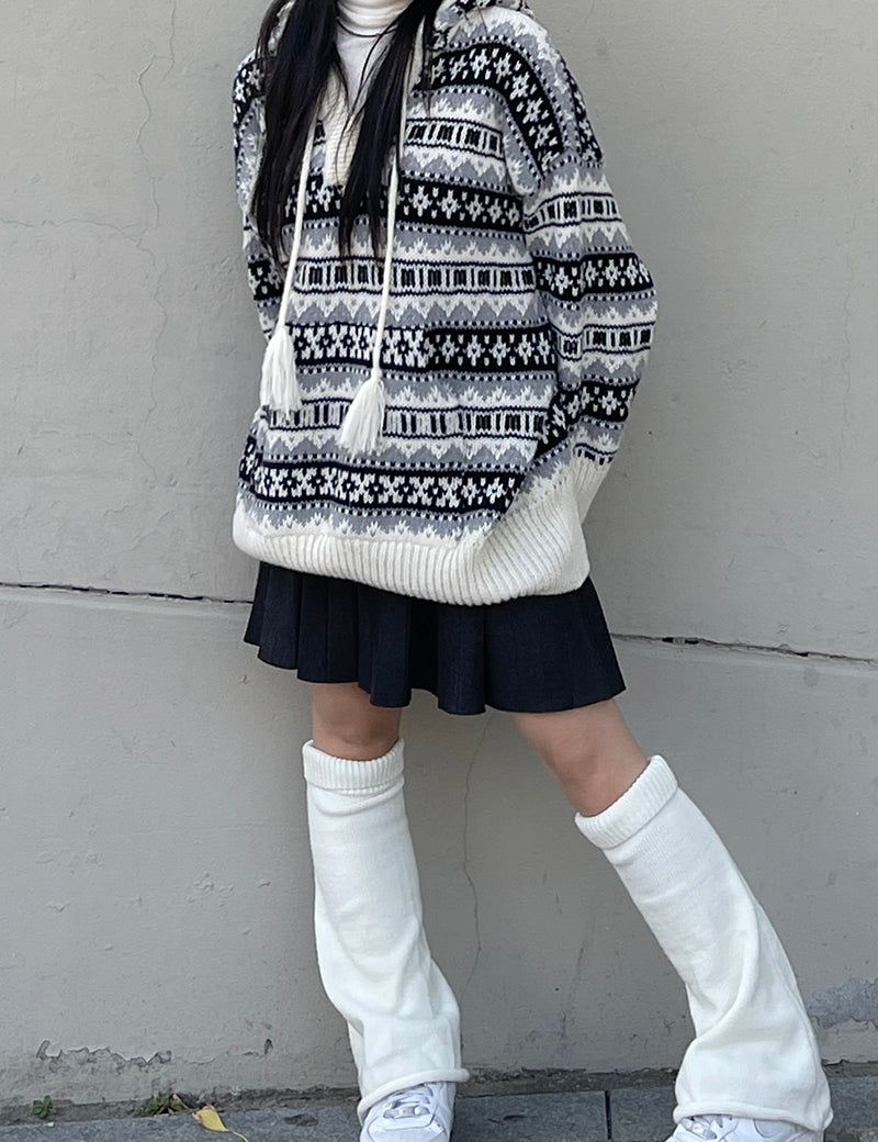 Igloo hooded long knitwear