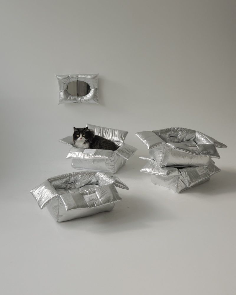 CAT CUSHION BOX_silver