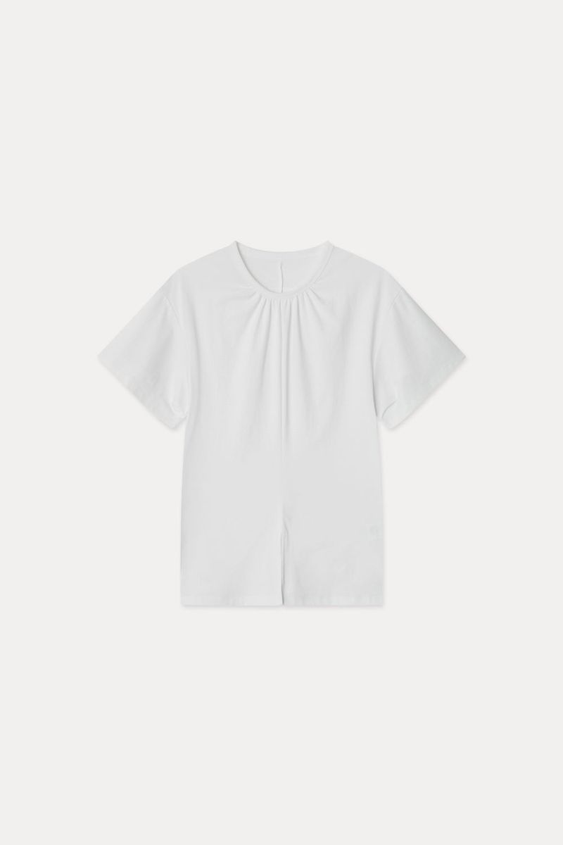 SHIRRED ROUND TOP_WHITE
