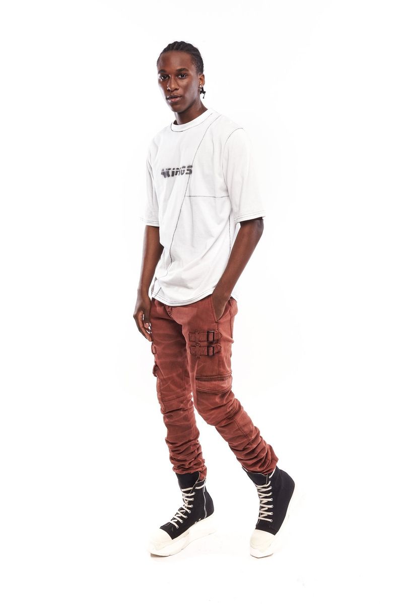 OMARI CRIMSON STACKED JEANS