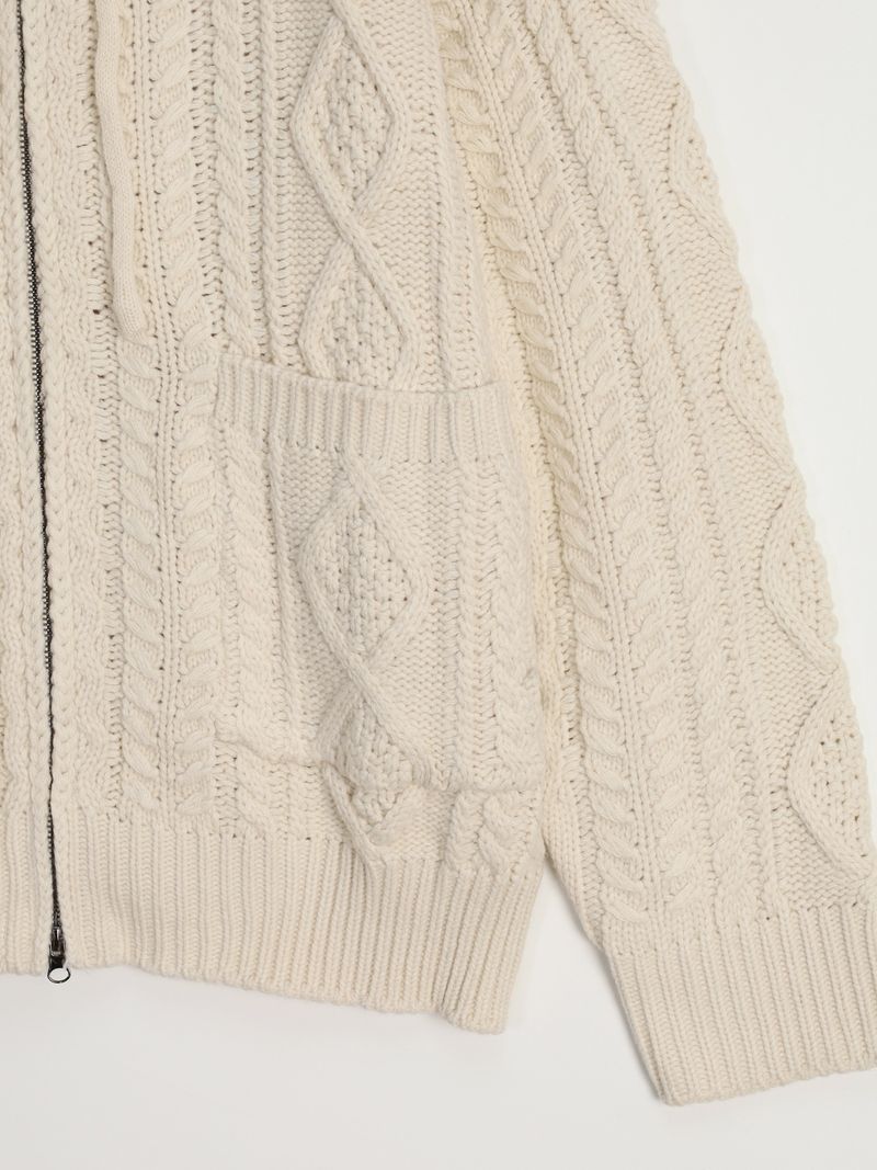 Heart knit zip-up