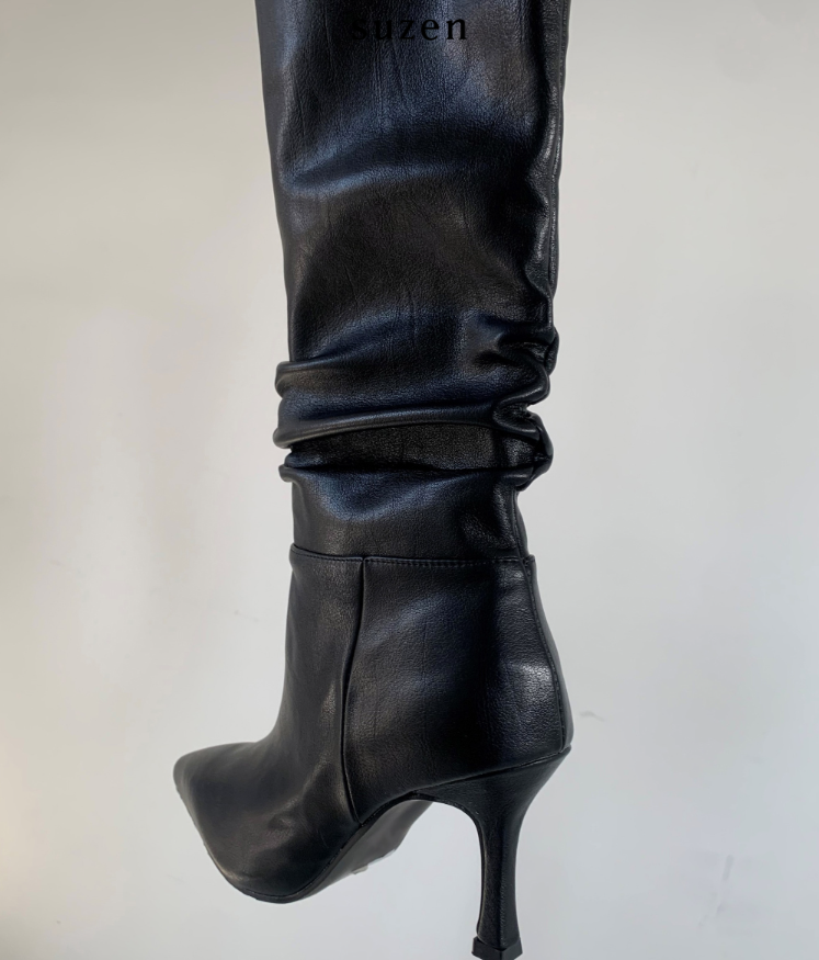 Ive Shirring Long Boots (2color)