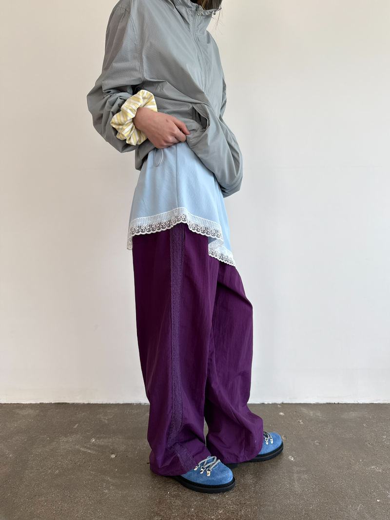 side lace nylon pants