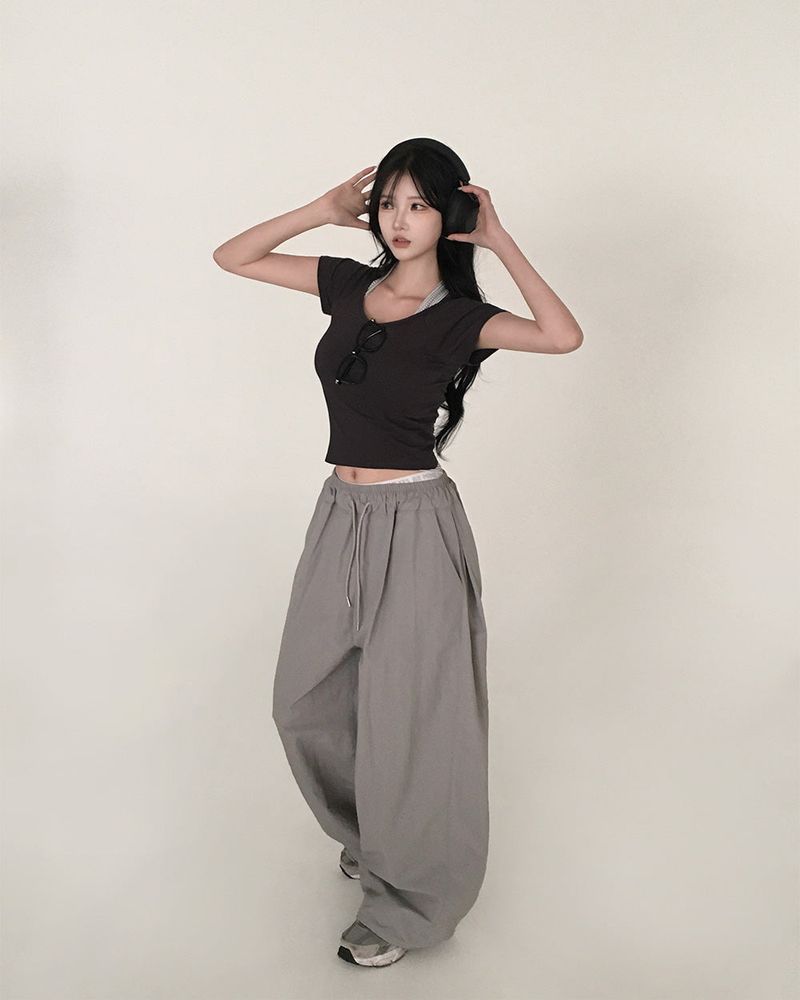 [MADE] Dump, folding nylon wide pants