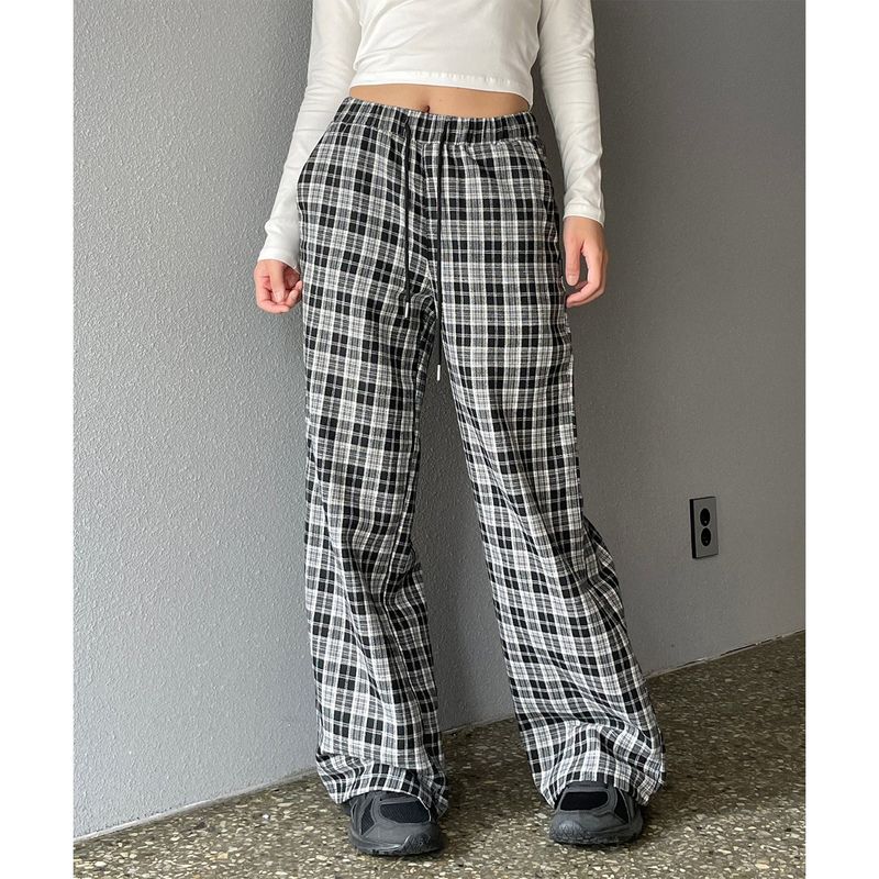 WIDE CHECK BANDING PANTS