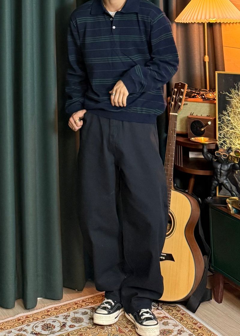 Detail Wide Cotton Pants 3COLOR