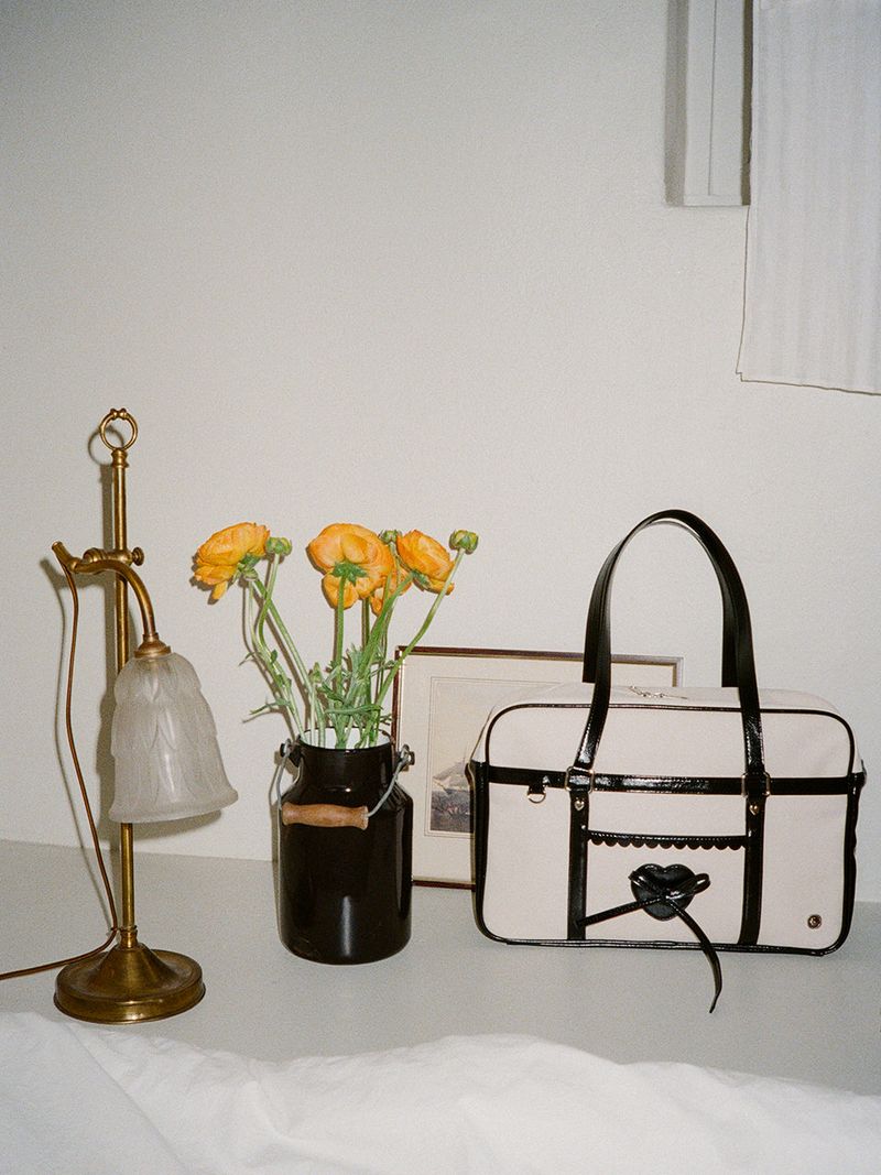 Classic ribbon school bag_canvas black