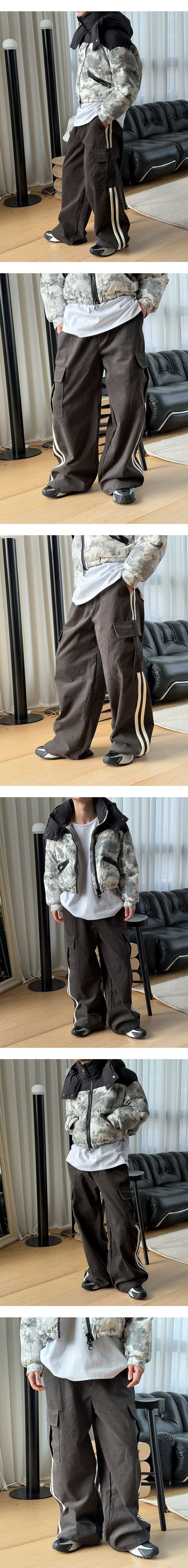 [Unisex] Track suede cargo pants(3color)