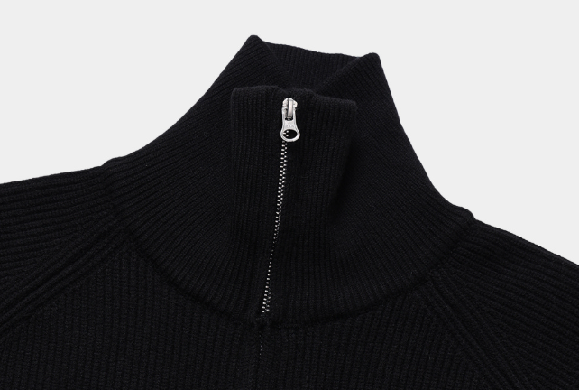 Aiden Daily Two-Way Wool Knit Zip-Up