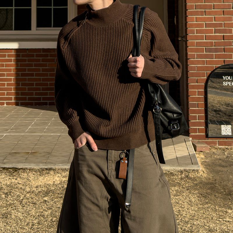 Niv Shoulder Zip-Up Regular Knit