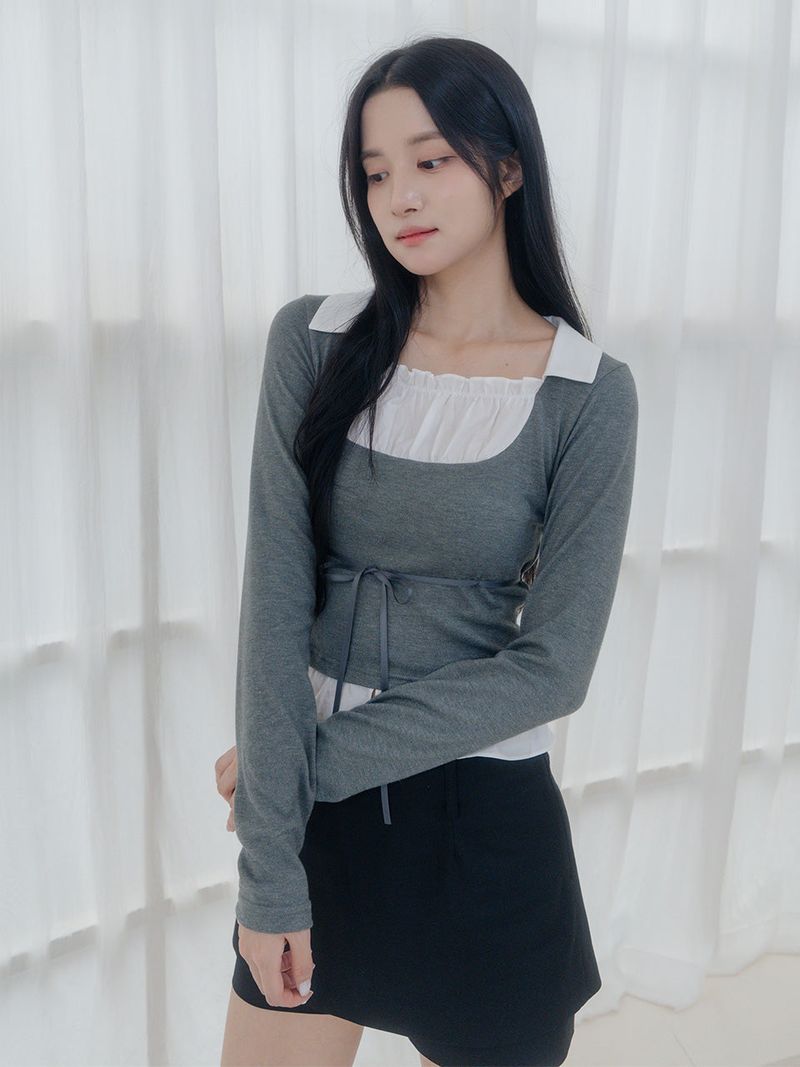 Claire top (Charcoal)