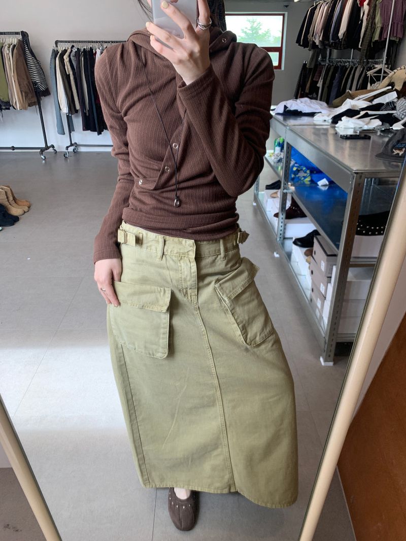 Rivet Pigment Skirt (2color)