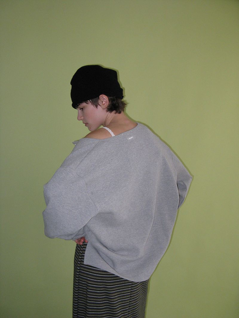 Waffle button t-shirt_gray