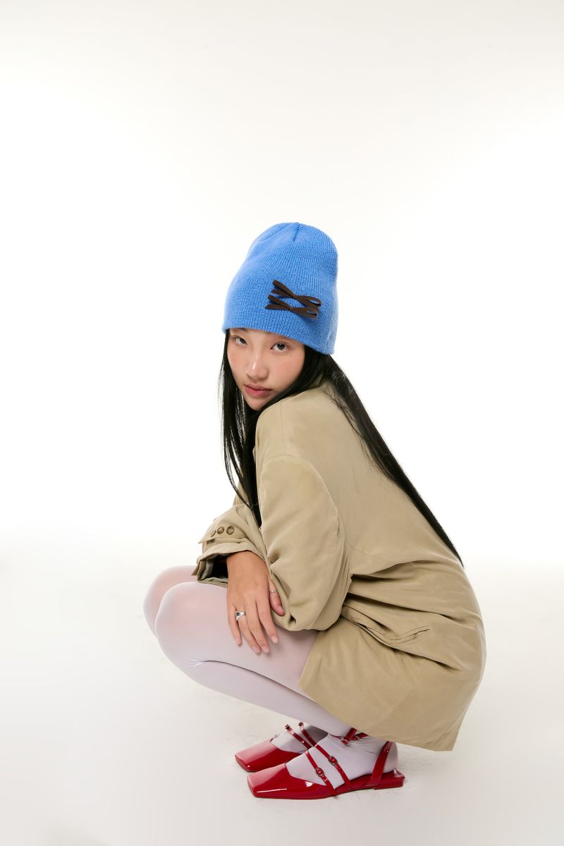 MINI RIBBON BEANIE / BLUE