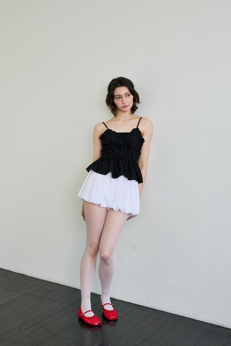  CUDDLY BALLOON SKIRT PANTS / WHITE