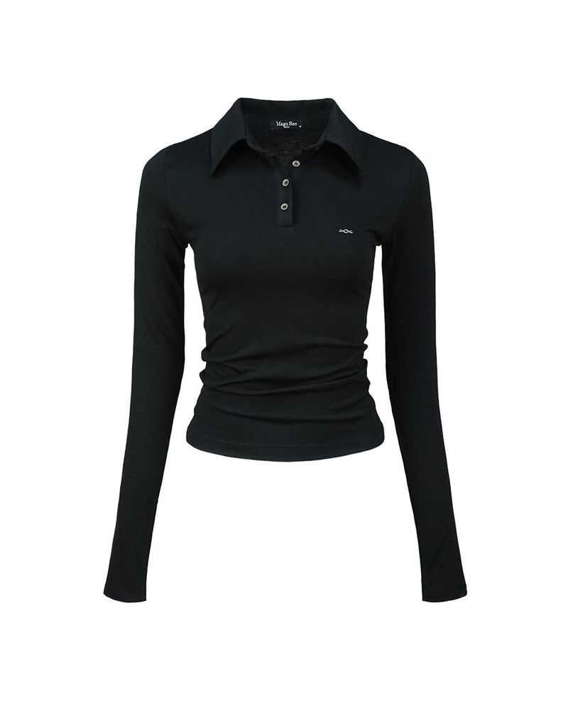 MagoRen SEOUL(マゴレン ソウル)の「Metal Triclipse Polo Long Sleeve Black(Tops)」