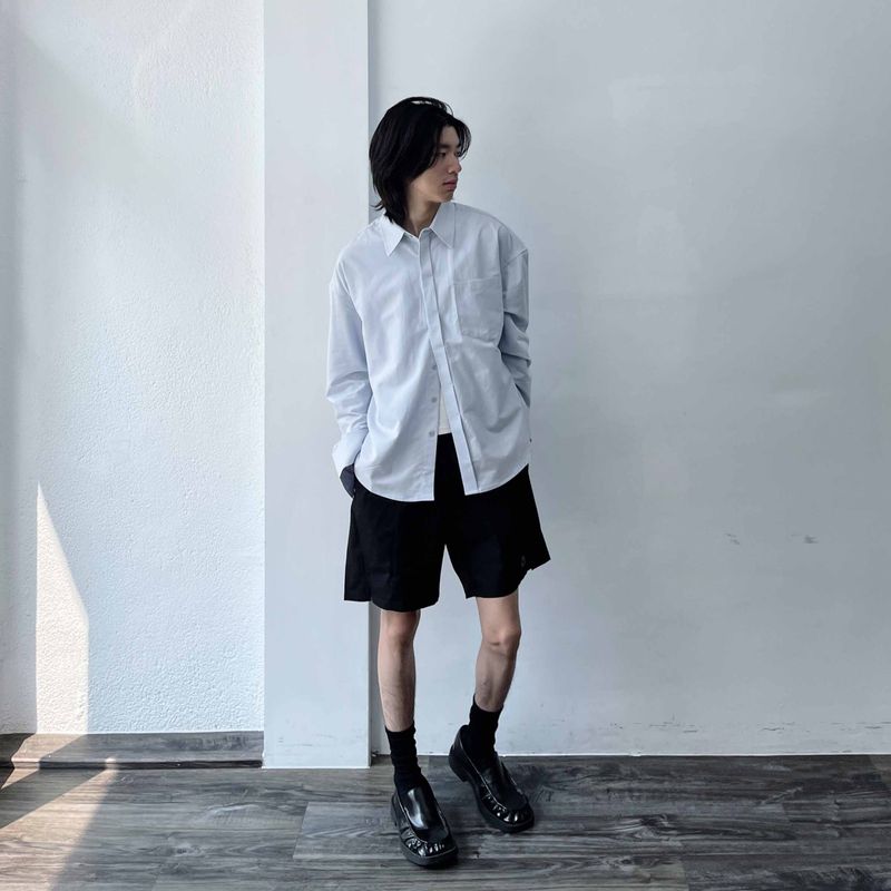 Sharp Silhouette Long-Sleeve Shirt