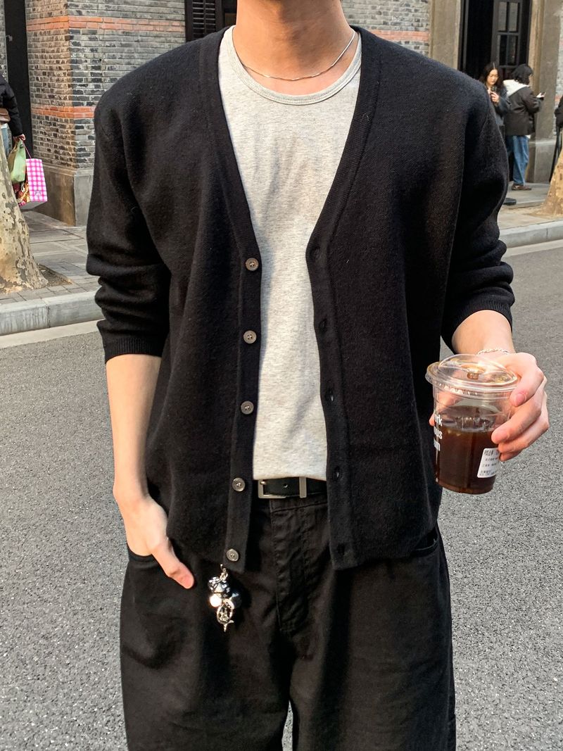 [Premium] Clean Wool Knit Cardigan