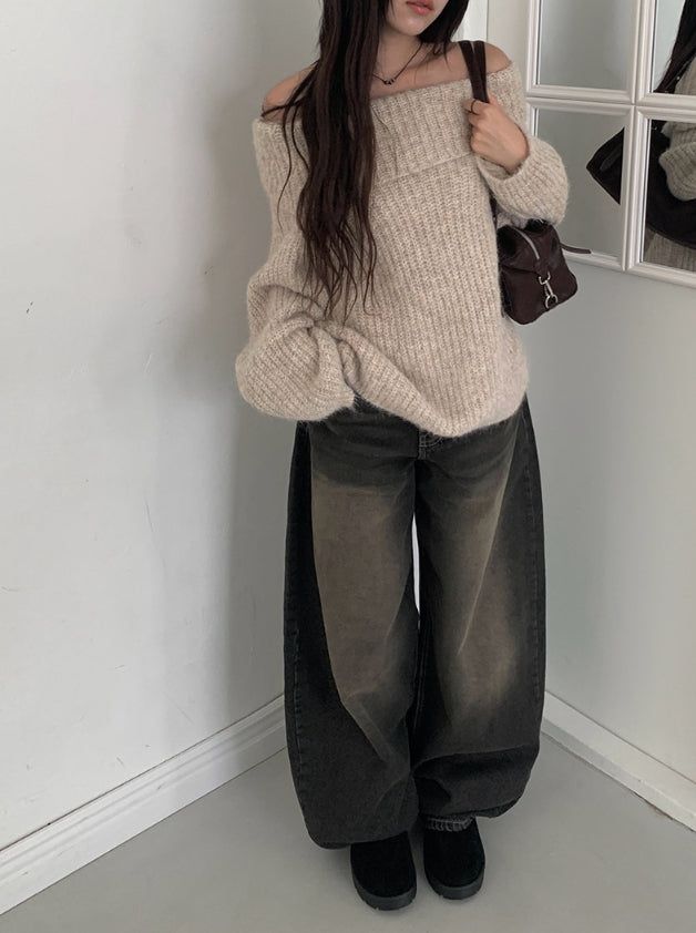 anyonemore（エニーワンモアー）の「カフン ヴィンテージウォッシュデニムワイドパンツ（パンツ）」
