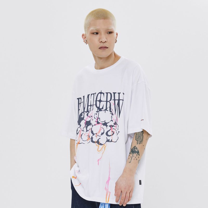 ROMANTIC CROWN(ロマンティッククラウン)の「VOLUME LOGO THUNDER CLOUD TEE SHIRT(Tops)」