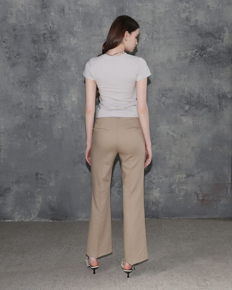 Metal Triclipse Semi Bootcut Slacks Beige