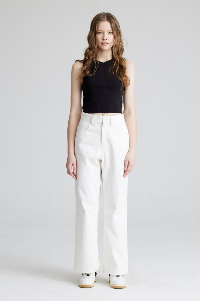 WMNS LOOSEFIT COTTON PANTS WHITE