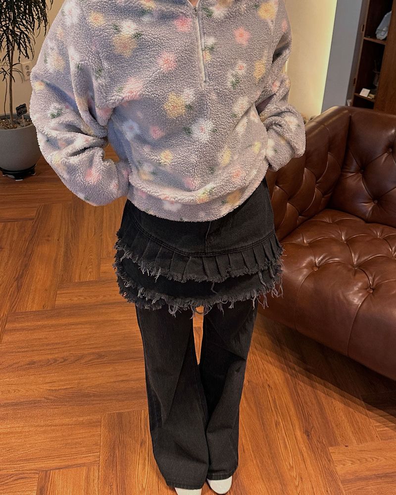 DENIM SKIRT PANTS