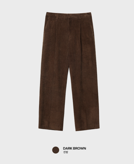 Defaced Late Back Banding Corduroy Wide Pants