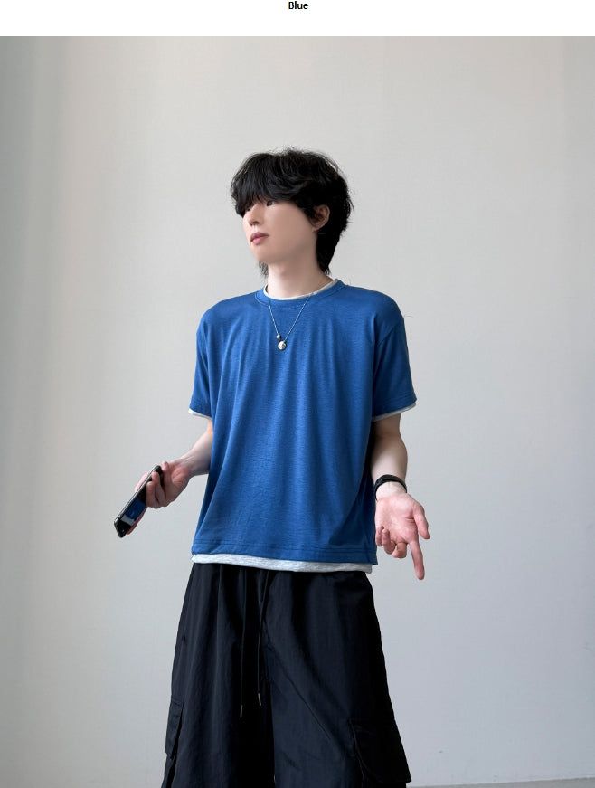 YOURNUS（ユアナス）の「Pastel Layered Short Sleeve T-shirt（Tops）」