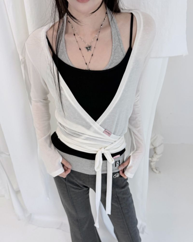Swan Sheer Wrap Cardigan