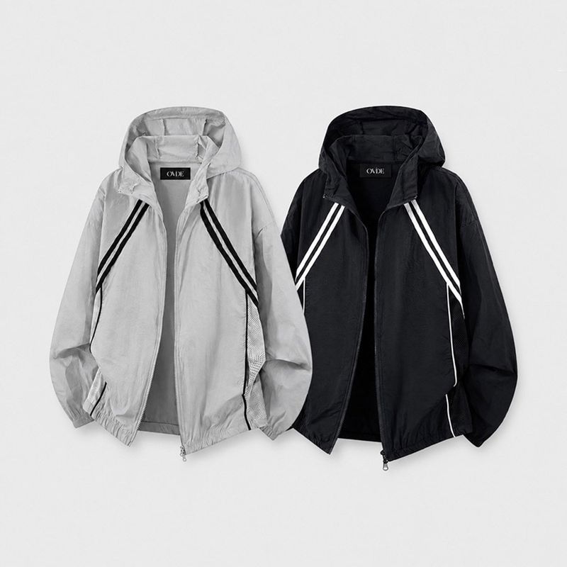 OV 54517 Diagonal Line Hooded Windbreaker (2 colors)