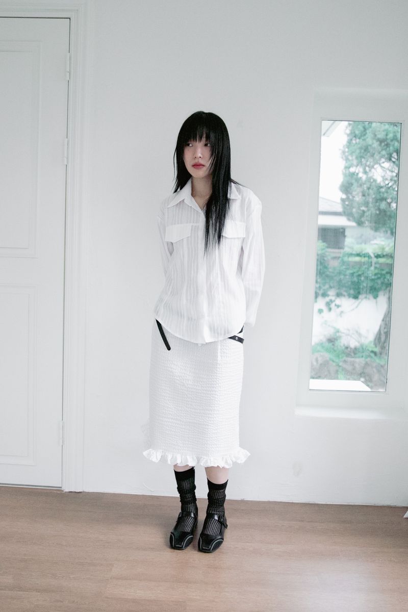 eyelet long belt(2colors)