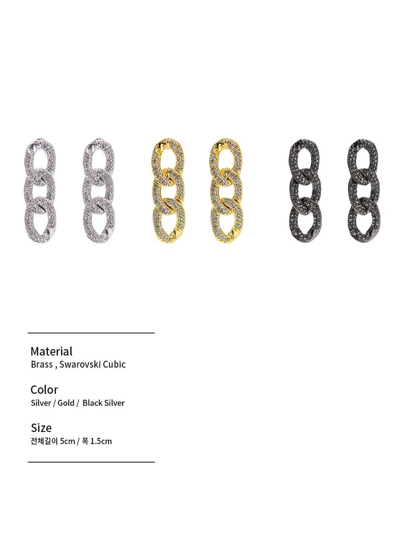[BLACKLABELl]PONDEL cubic chain earring