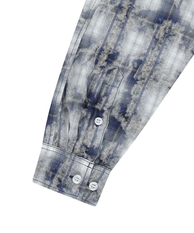 BLEACHED RAW-CUT CHECK SHIRT