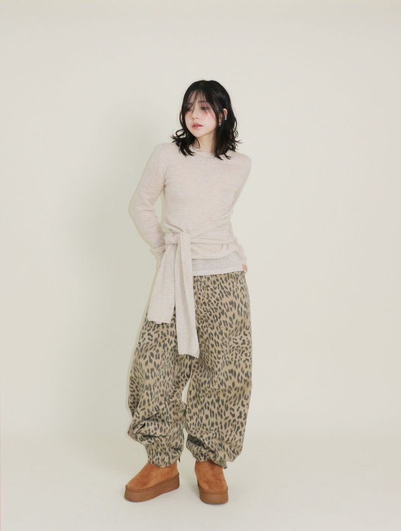 (Leopard Item) Kiya leopard printed balloon-fit wide pants