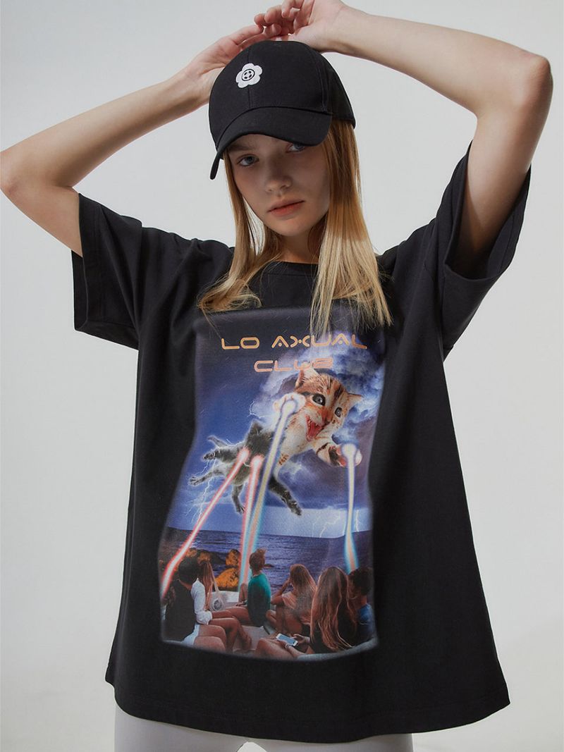 LO AXUAL(ロエクシュアル)の「OVERFITTED CLUB T-SHIRT_BLACK(Tops)」