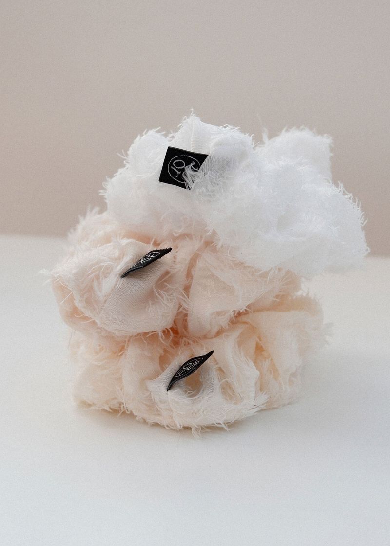 Lace Flower Scrunchie_White