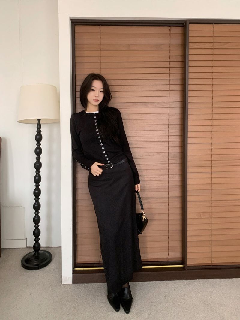 Annie Slim Button Long Sleeve Cardigan