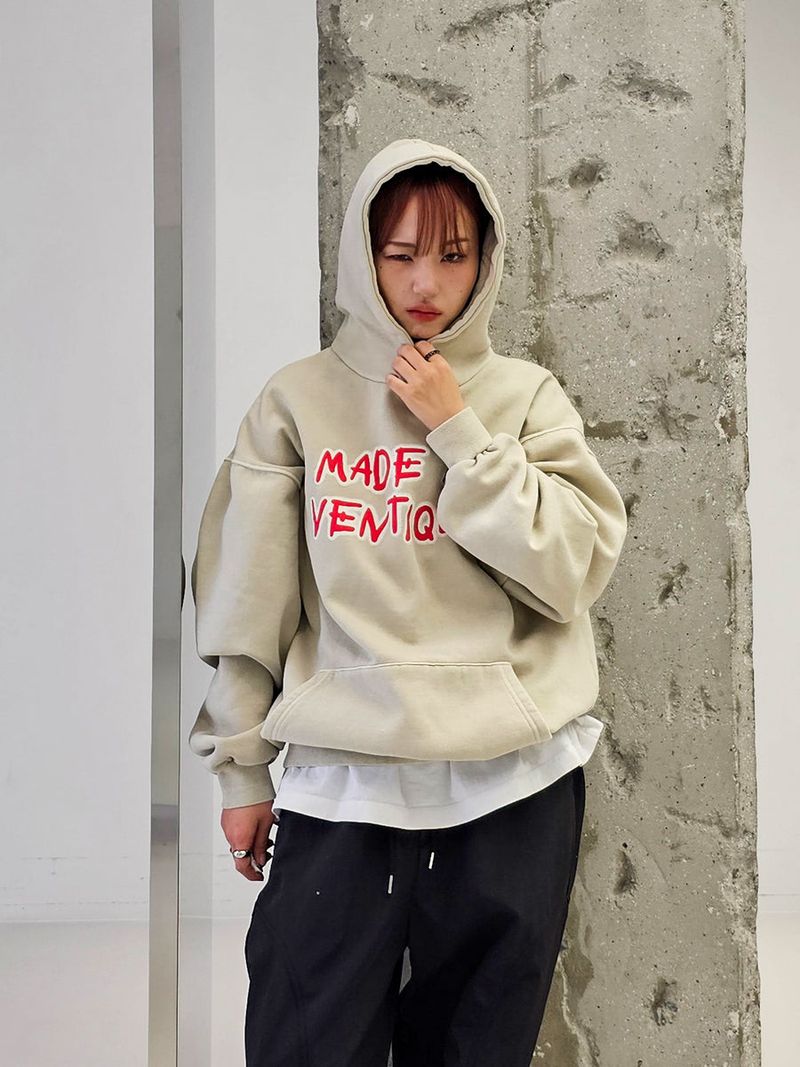 VENTIQUE Pigmate fluff Hoodie 3color