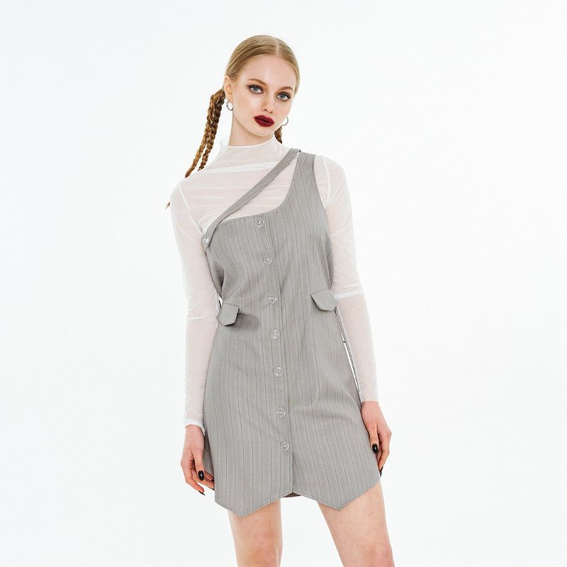 OTHER-worldly（アザーワールドリー）の「One-shoulder One-piece [Gray]（Dresses）」