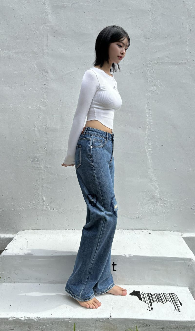 VINTAGE EMBROIDERED DENIM PANTS code 17911