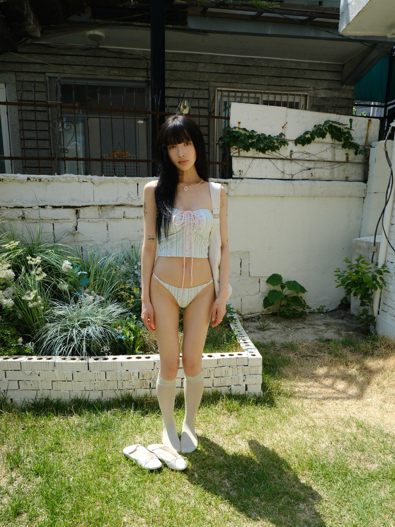 rosy pattern bikini