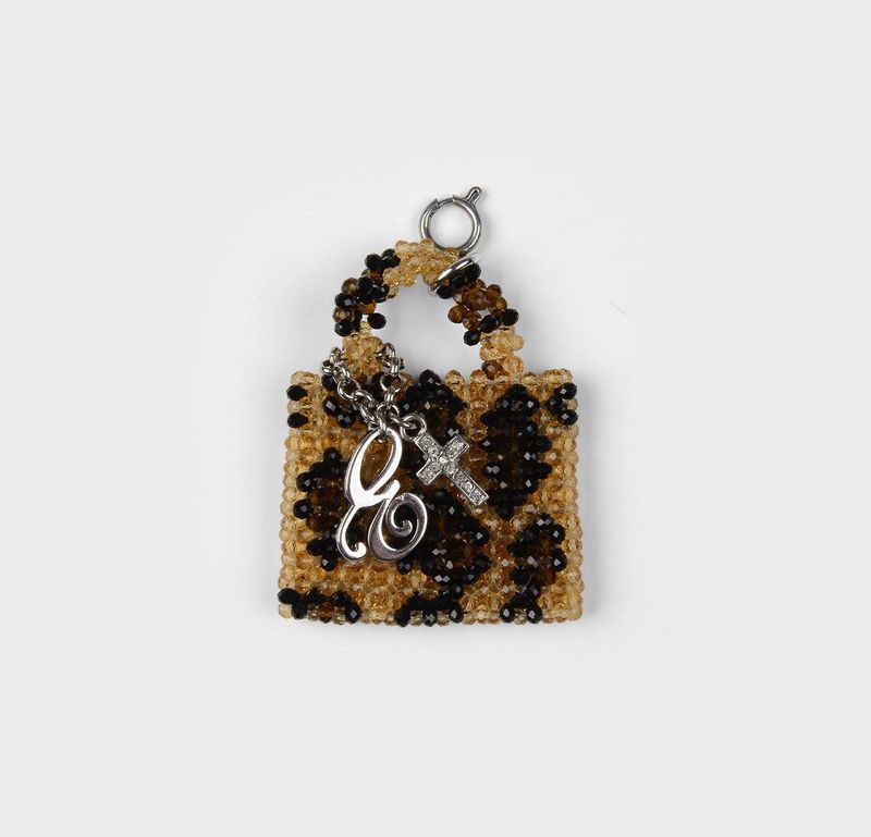 BEADED MICRO BAG & MULTI CHAIN (LEOPARD BROWN)