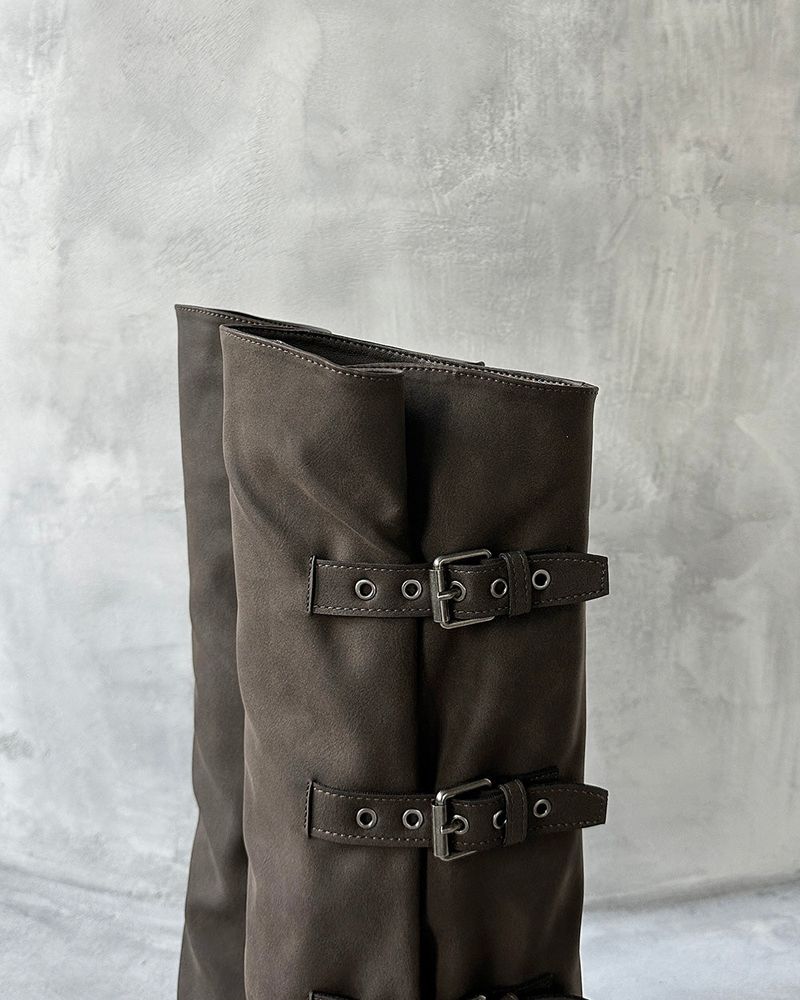 Warmer Buckle Long Boots