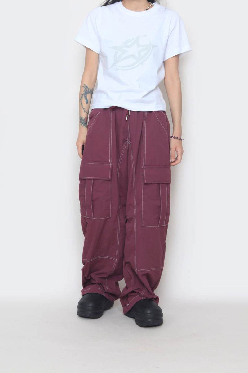 nylon stitch cargo pants