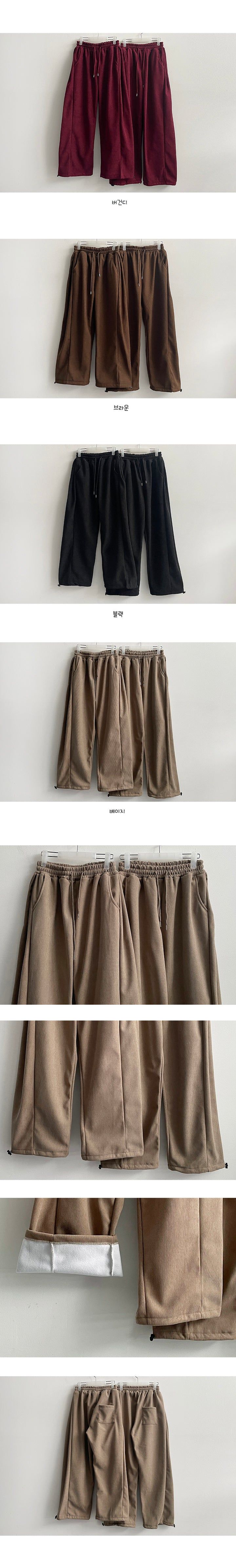 Poriside pin tuck napping corduroy wide pants [Long & short 2 short lengths!]