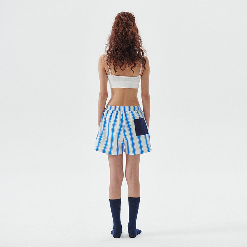 (W) Blue Pin Stripe PJ Shorts
